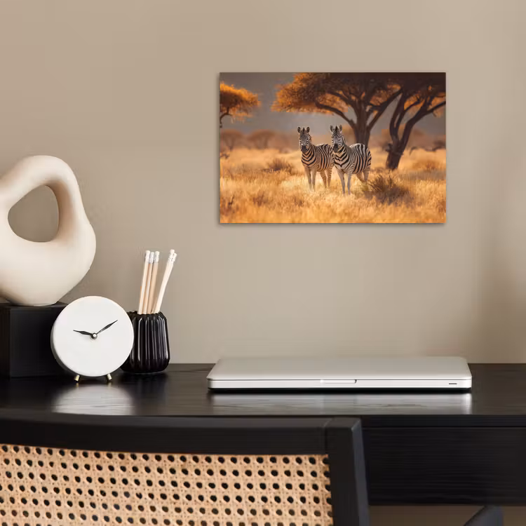 Poster - Zebra's - Savannelandschap - Gras — 2