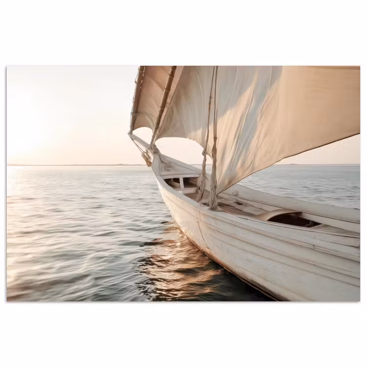 Poster - Zeilboot - Zee - Beige - Zon — 1