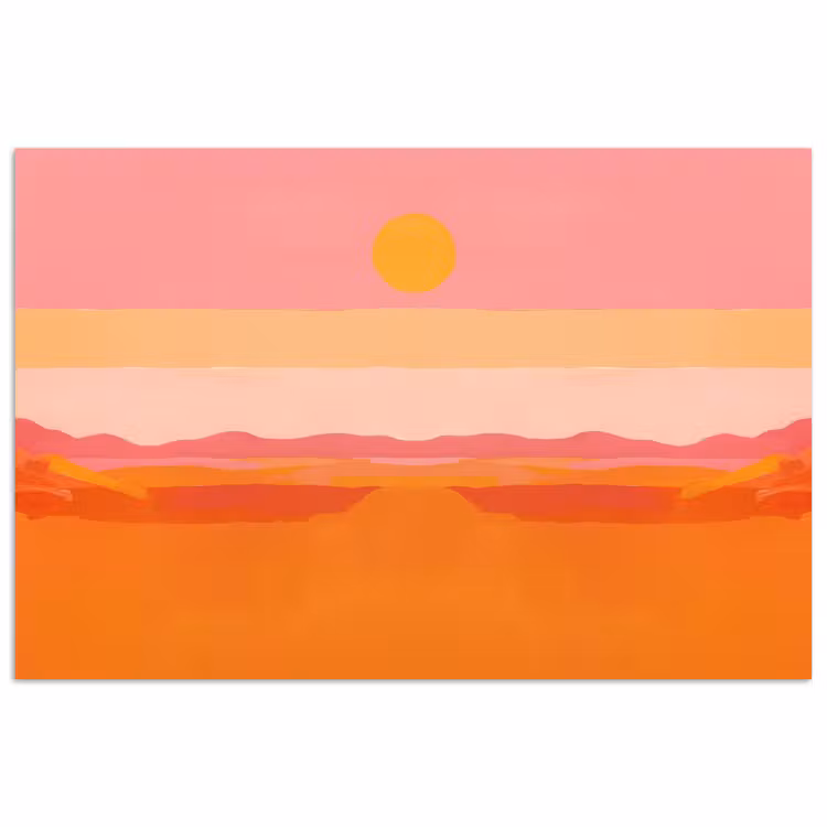 Poster - Zon - Abstract - Landschap - Oranje — 1