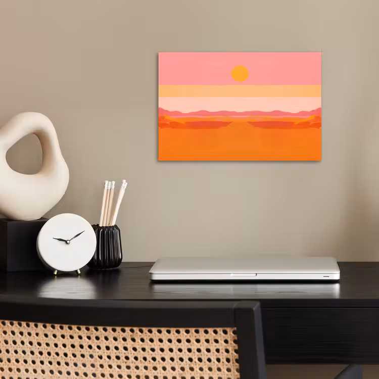 Poster - Zon - Abstract - Landschap - Oranje — 2