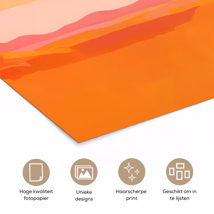 Poster - Zon - Abstract - Landschap - Oranje — 5