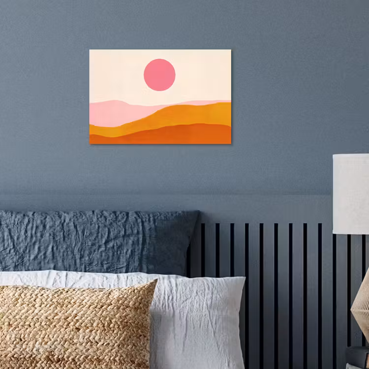 Poster - Zon - Heuvels - Abstract - Roze — 3