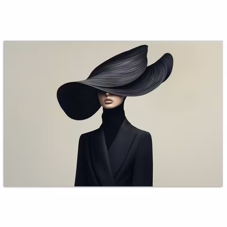Poster - Zwart - Vrouw - Hoed — 1