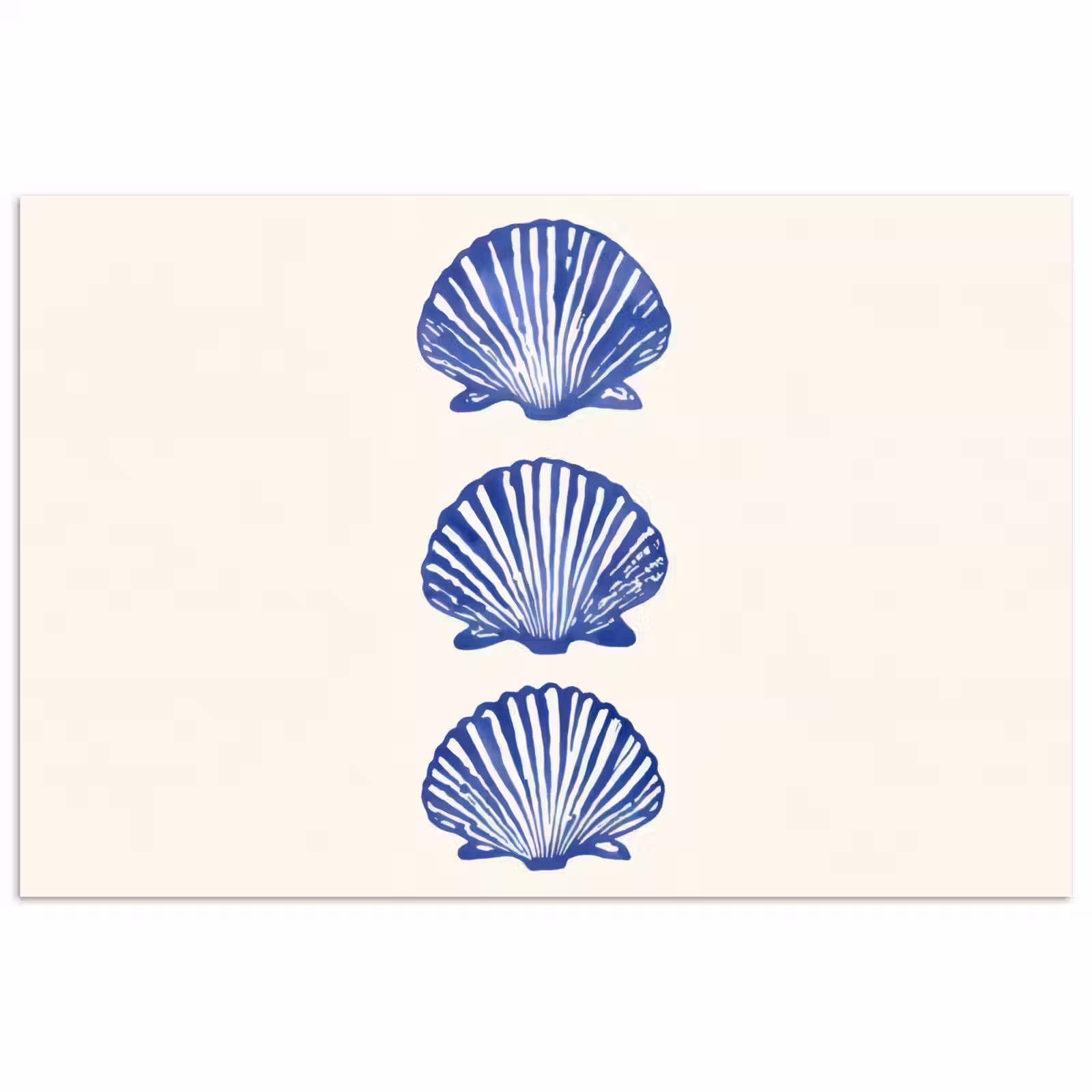 Poster - Schelpen - Blauw - Patroon — 1