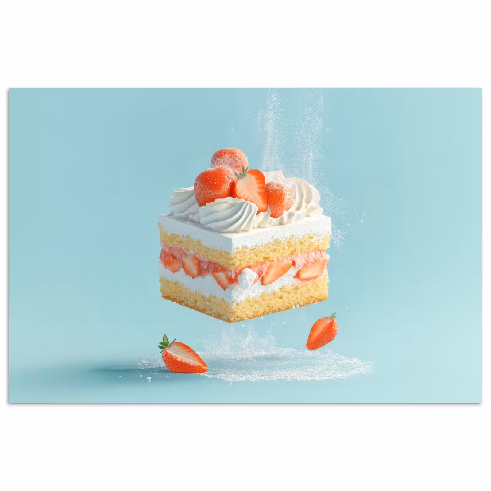 Poster - Slagroom - Taart - Blauw - Eten — 1