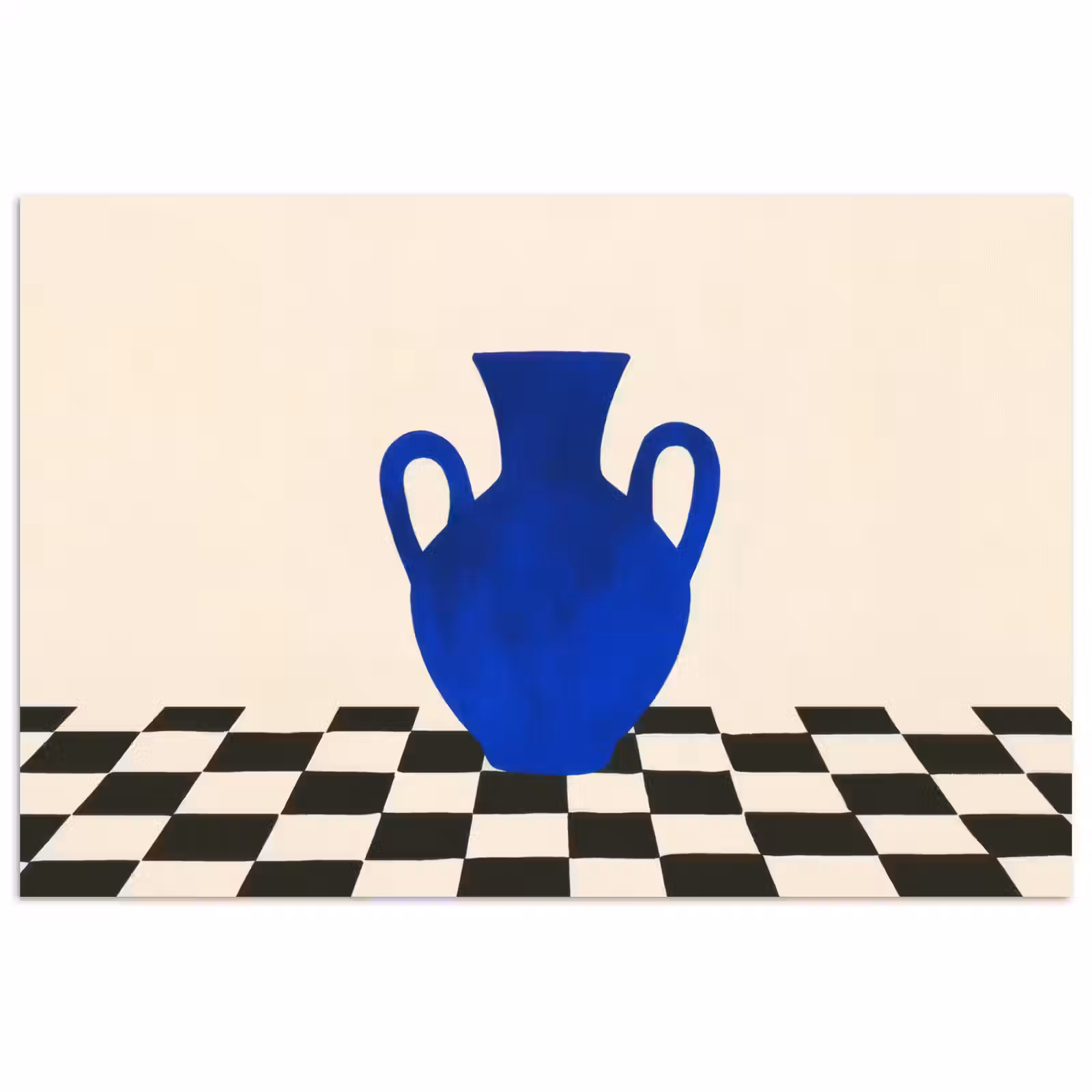 Poster - Vaas - Blauw - Geblokt - Modern — 1