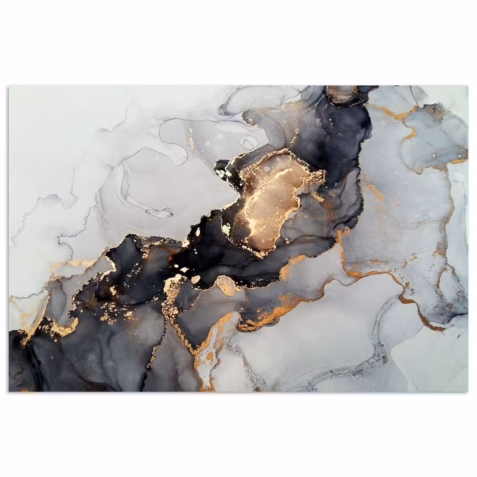 Poster - Zwart - Marmer - Luxe - Goud — 1