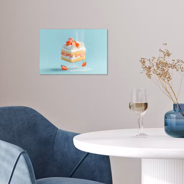 Poster - Slagroom - Taart - Blauw - Eten — 4