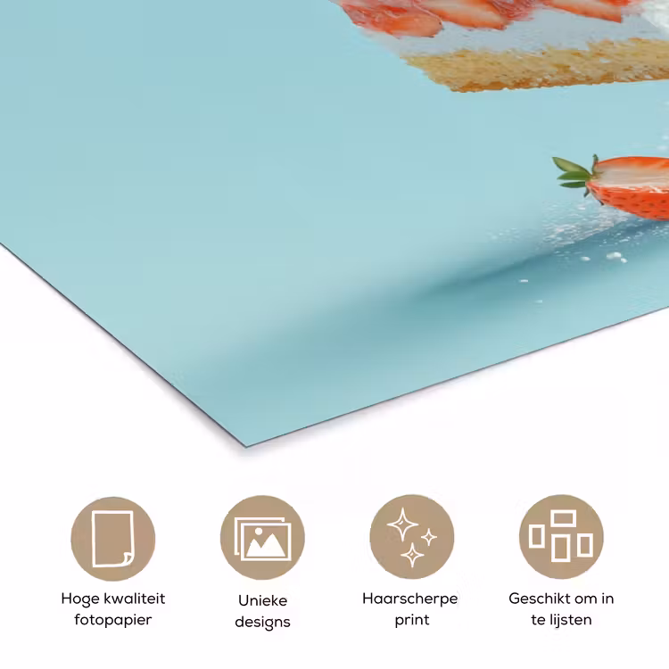 Poster - Slagroom - Taart - Blauw - Eten — 5