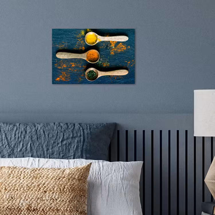 Poster - Specerijen - Lepel - Kruiden - Bruin - Geel - Groen — 3