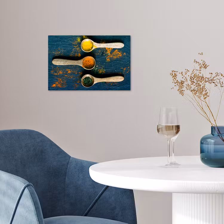 Poster - Specerijen - Lepel - Kruiden - Bruin - Geel - Groen — 4