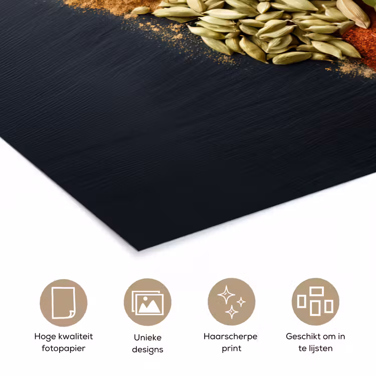 Poster - Specerijen - Mix - Hartvorm - Zwart — 5