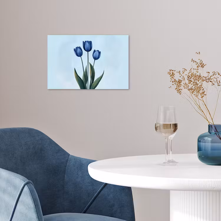 Poster - Tulpen - Blauw - Bladeren — 4