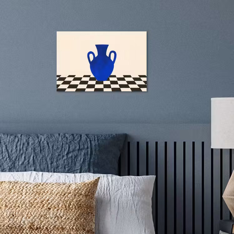 Poster - Vaas - Blauw - Geblokt - Modern — 3