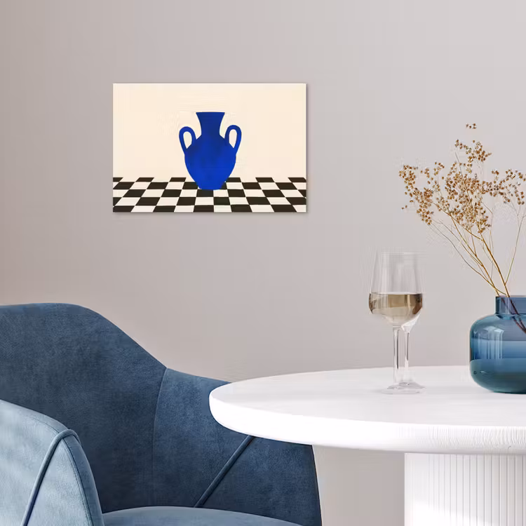 Poster - Vaas - Blauw - Geblokt - Modern — 4