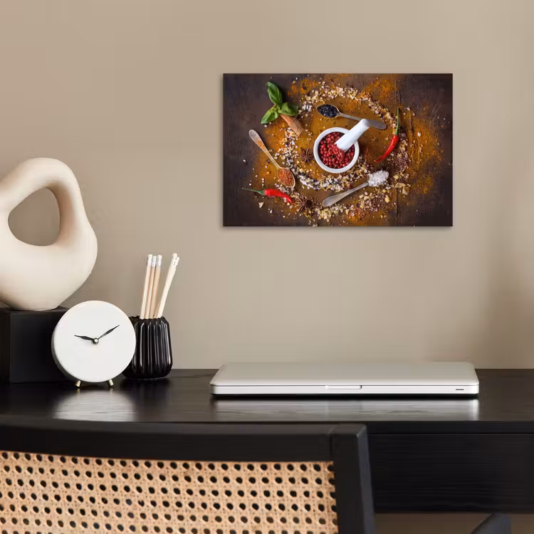 Poster - Vijzel - Kruiden - Lepels - Specerijen - Bruin - Peper — 2