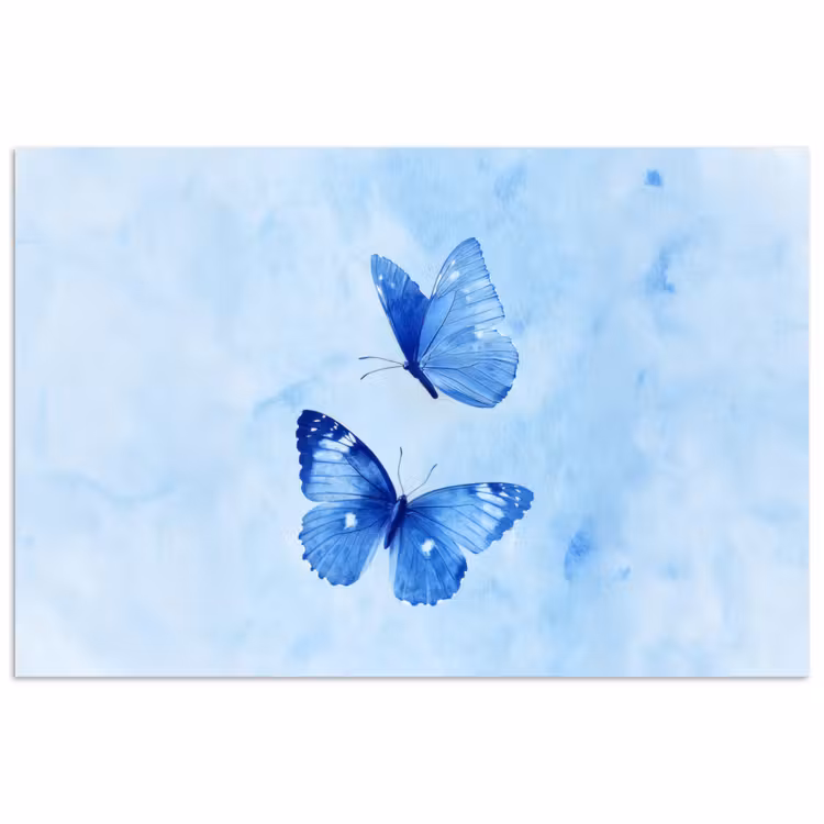 Poster - Vlinders - Sierlijk - Blauw — 1