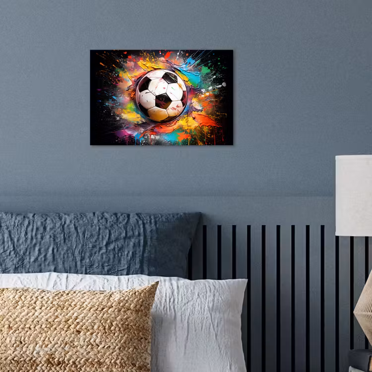 Poster - Voetbal - Verf - Kleuren - Zwart - Wit — 3