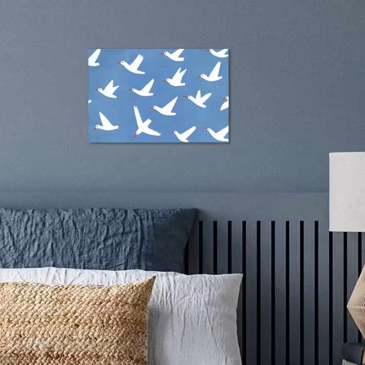 Poster - Vogels - Wit - Patroon — 3
