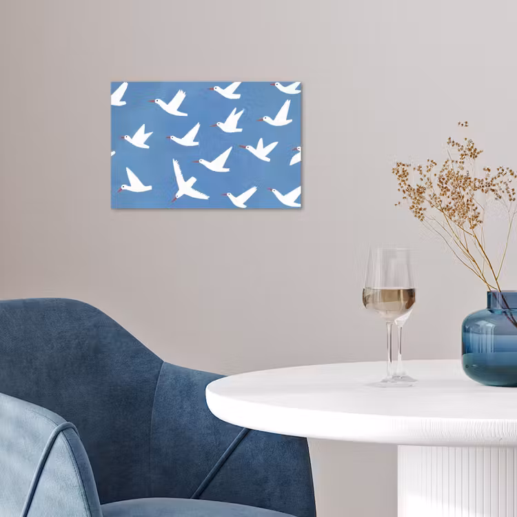 Poster - Vogels - Wit - Patroon — 4