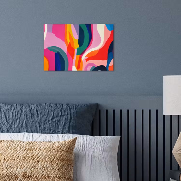 Poster - Vormen - Golvend - Abstract - Felroze — 3