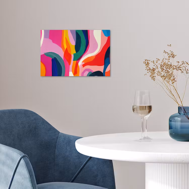 Poster - Vormen - Golvend - Abstract - Felroze — 4