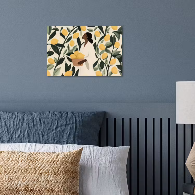 Poster - Vrouw - Mand - Citroenen - Bladeren — 3