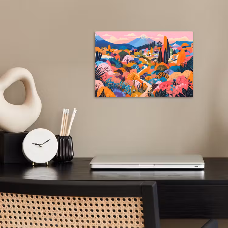Poster - Witte bergtop - Modern - Kleurrijk — 2
