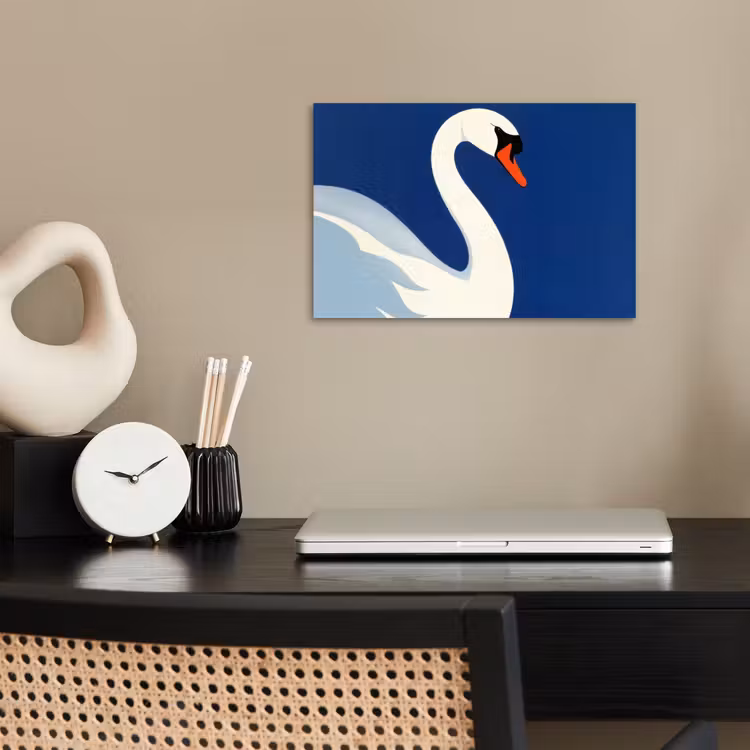 Poster - Zwaan - Wit - Snavel - Illustratie — 2