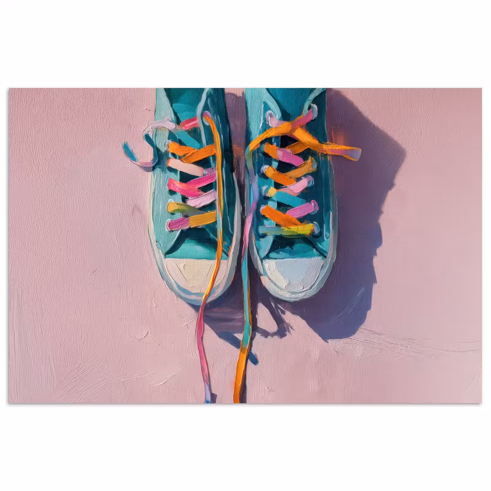 Poster - Sneakers - Veters - Kleurrijk - Schaduw — 1