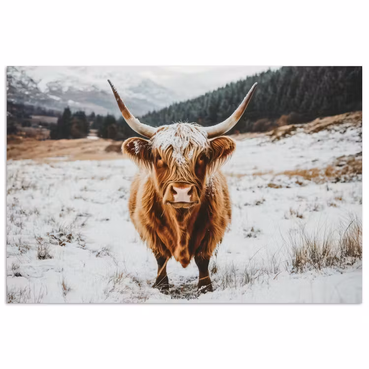 Poster - Schotse Hooglander - Sneeuw - Winter - Dieren — 1