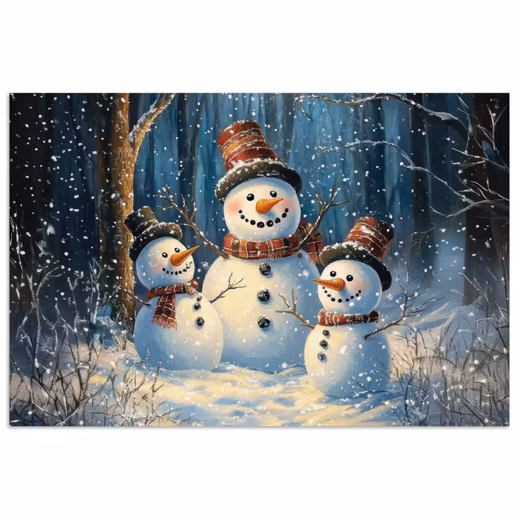 Poster - Sneeuwpop - Sneeuw - Winter - Bos — 1