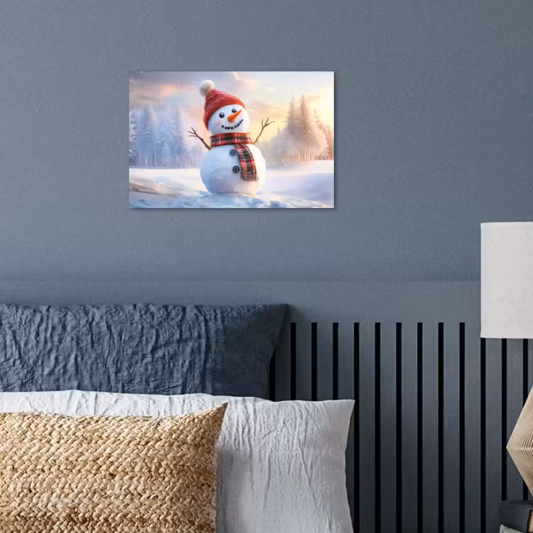 Poster - Sneeuwpop - Zonsondergang - Wit — 3