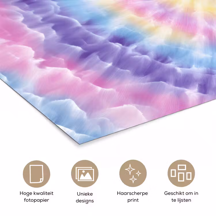 Poster - Spiraal - Tie dye - Pasteltinten — 5