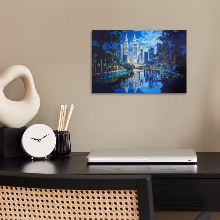 Poster - Stad Kuala Lumpur - Skyline - Wolkenkrabbers - Water — 2