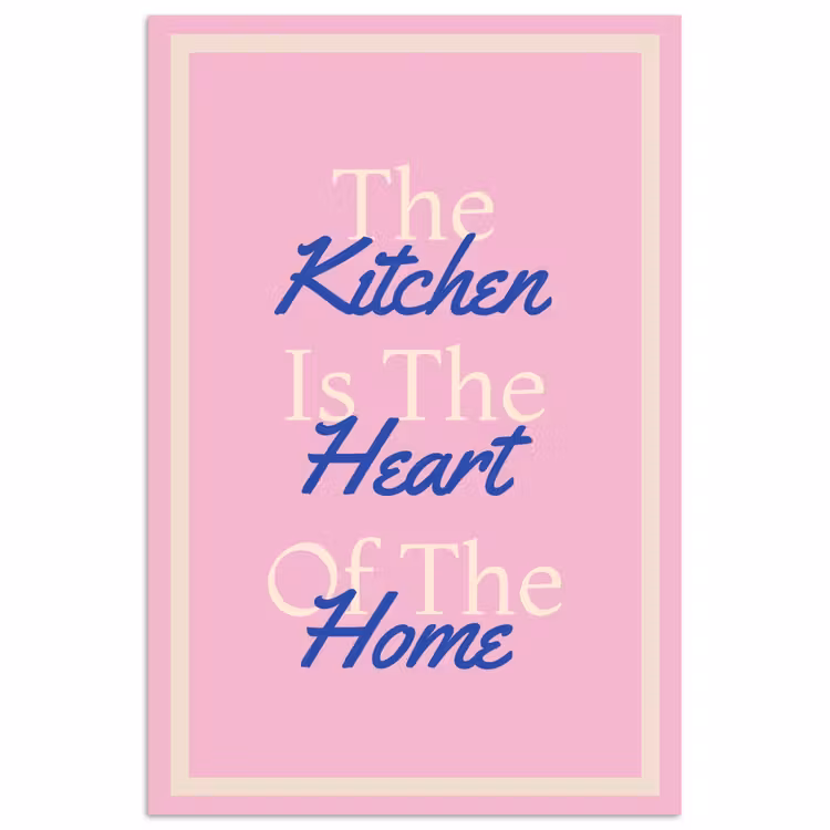 Poster - Tekst - Blauw - Keuken - Kader — 1