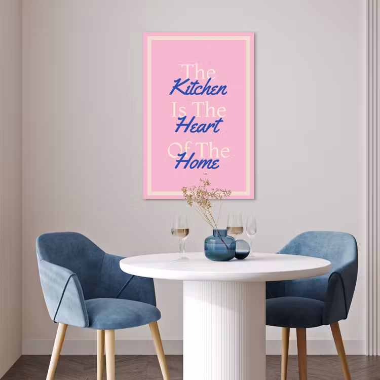 Poster - Tekst - Blauw - Keuken - Kader — 4