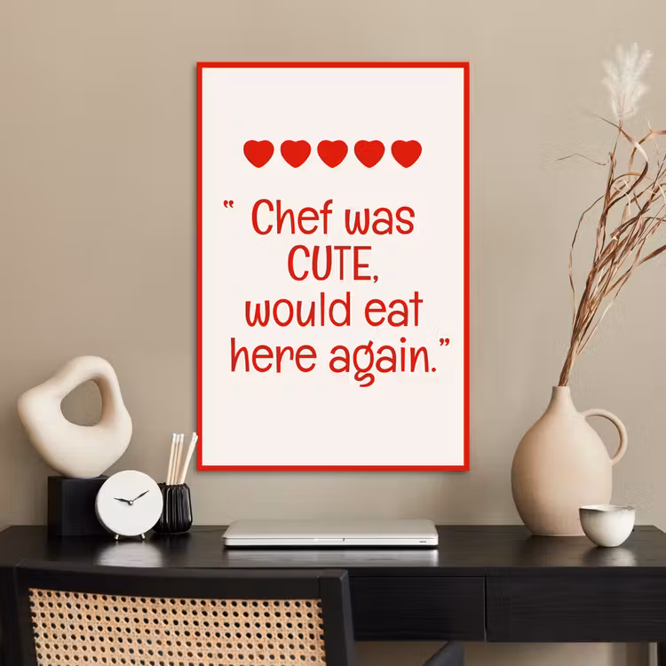 Poster - Tekst - Rood - Hartjes — 2