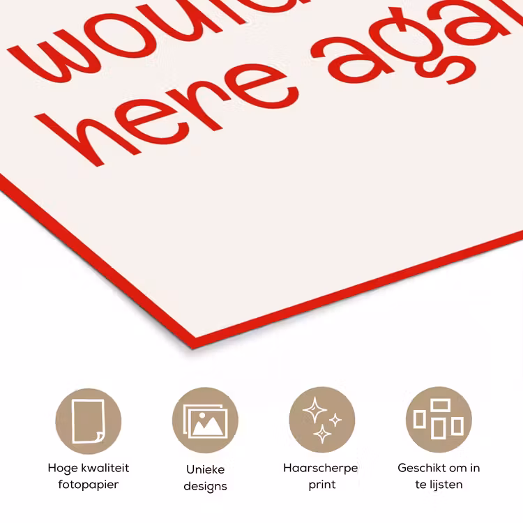 Poster - Tekst - Rood - Hartjes — 5