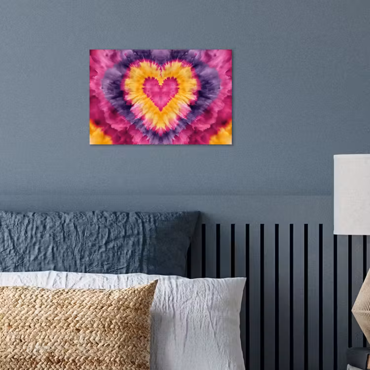 Poster - Tie dye - Hartvorm - Vlammen - Oranje — 3