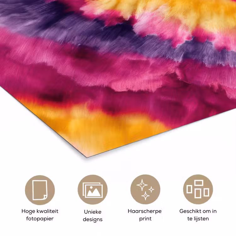 Poster - Tie dye - Hartvorm - Vlammen - Oranje — 5