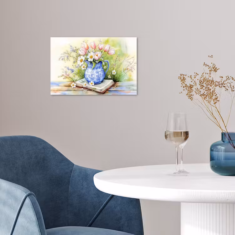 Poster - Vaas - Delftsblauw - Madeliefjes — 4