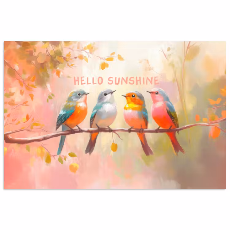Poster - Vogels - Tak - Quote - Roze — 1