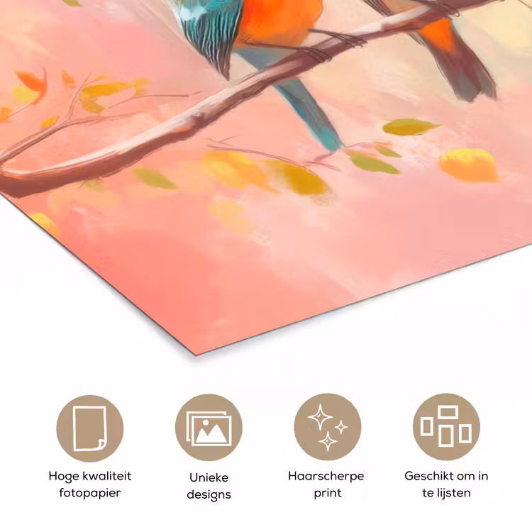 Poster - Vogels - Tak - Quote - Roze — 5