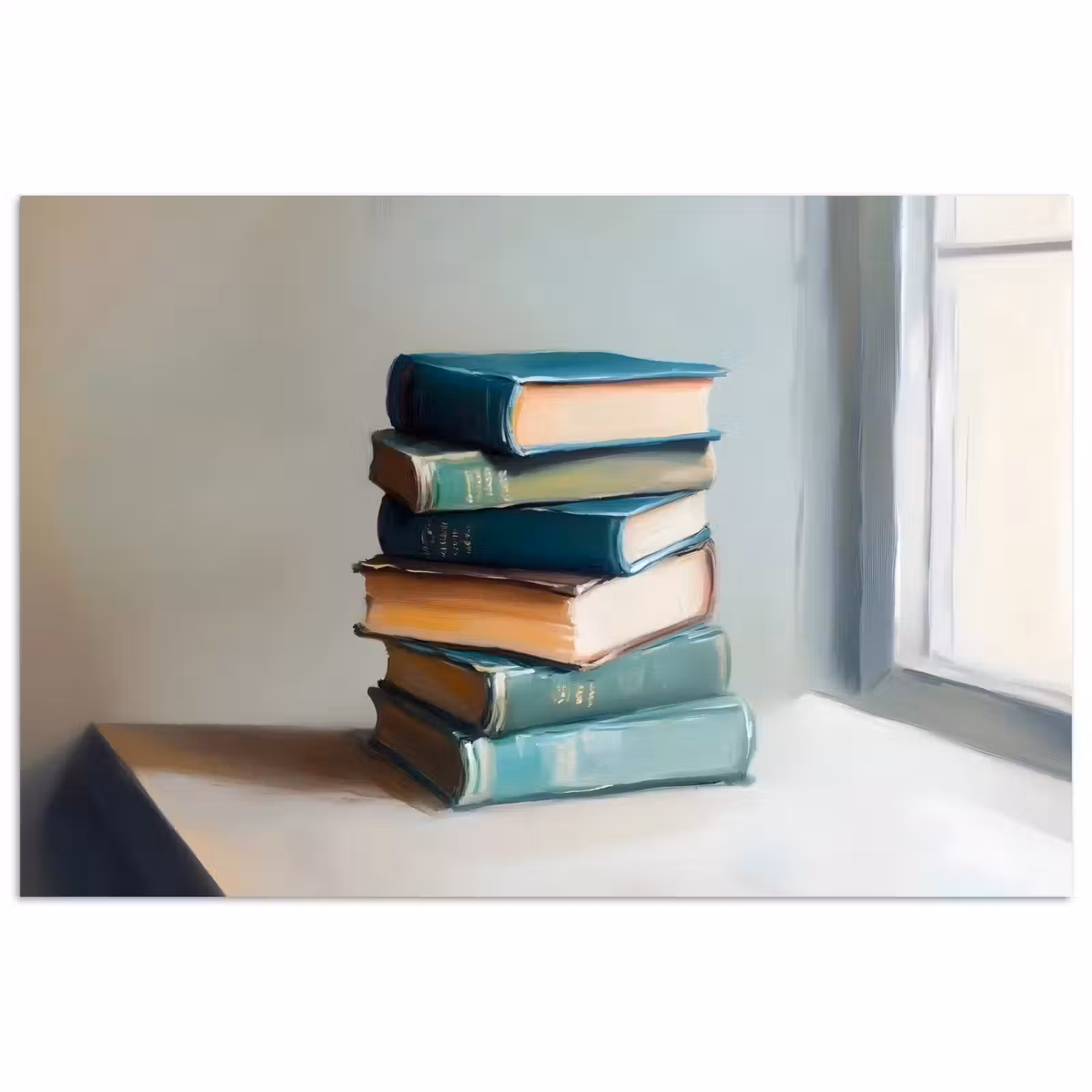 Poster - Stapel - Boeken - Groen - Daglicht — 1