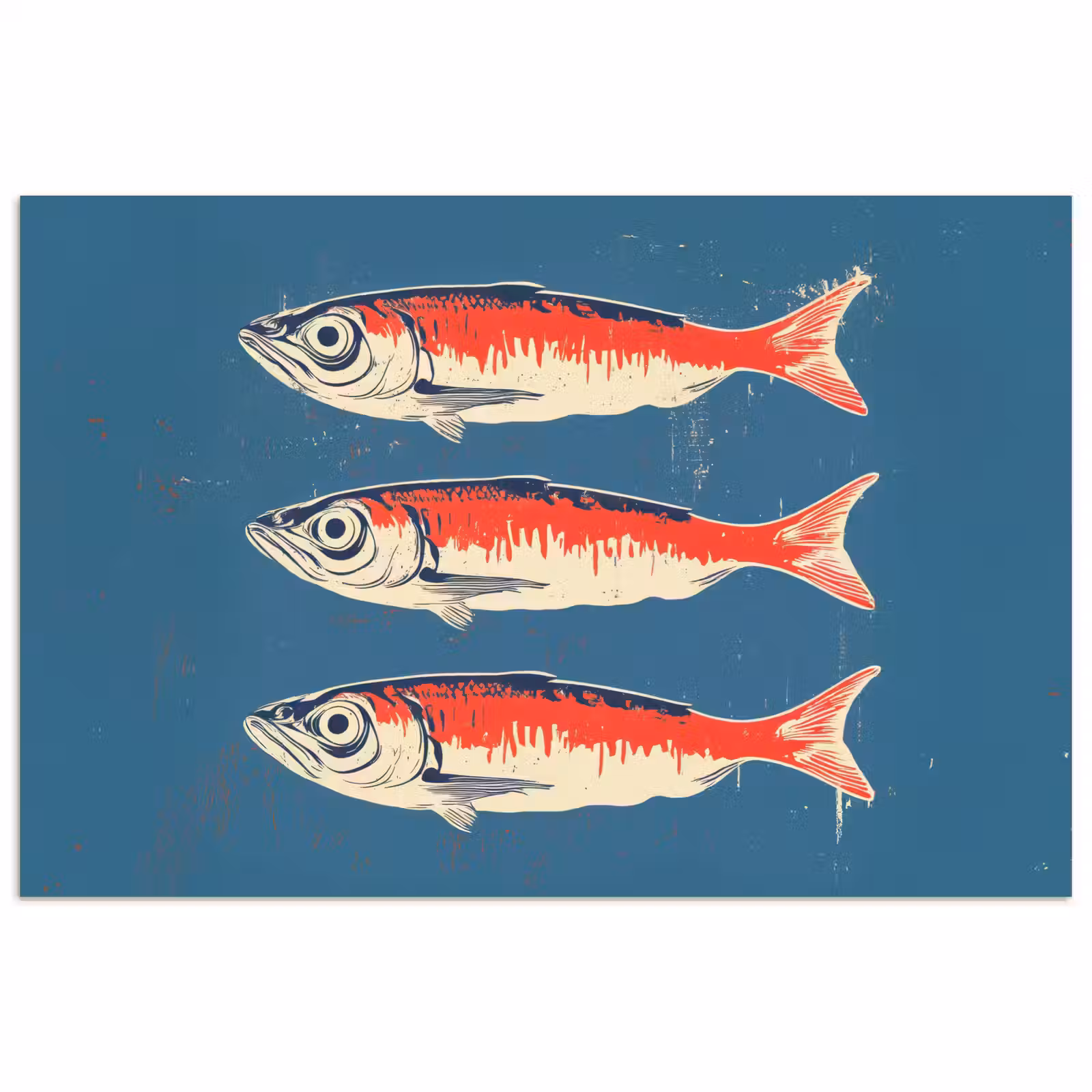 Poster - Vissen - Rood - Blauw — 1