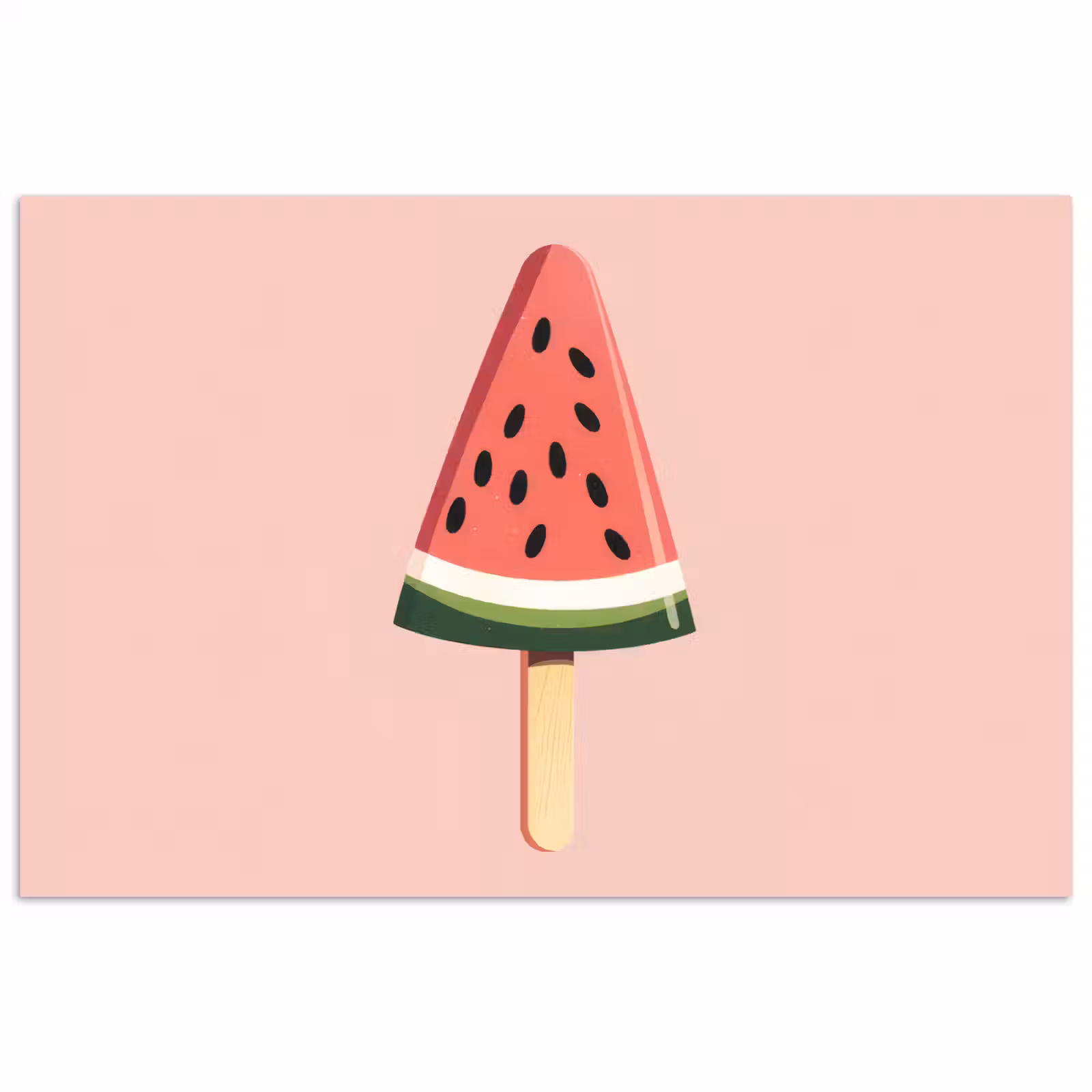 Poster - Watermeloen - Ijsje - Pitjes - Rood — 1