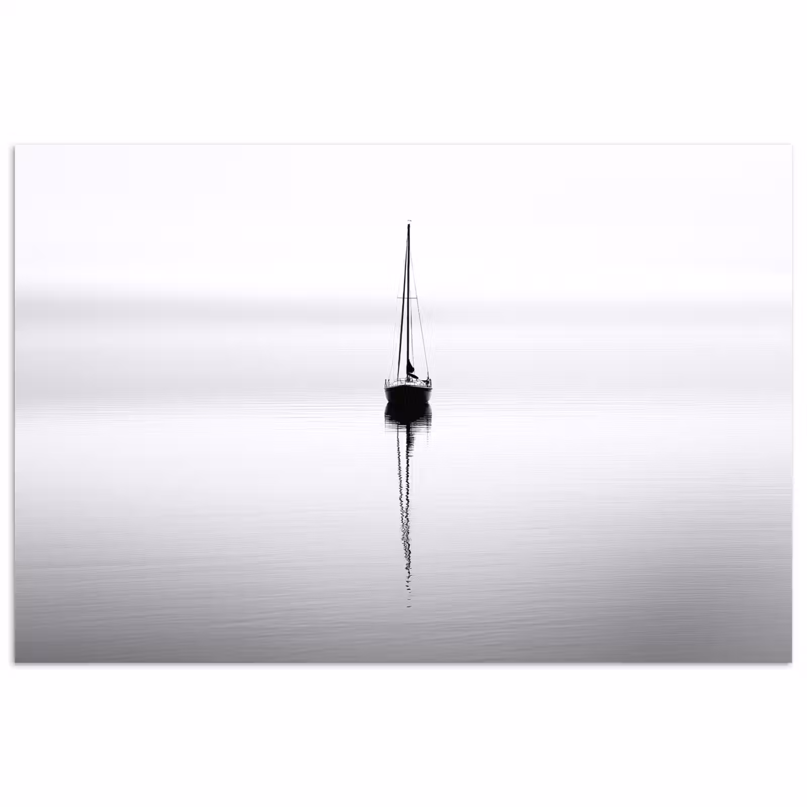 Poster - Zeilboot - Zwart - Water - Silhouet — 1