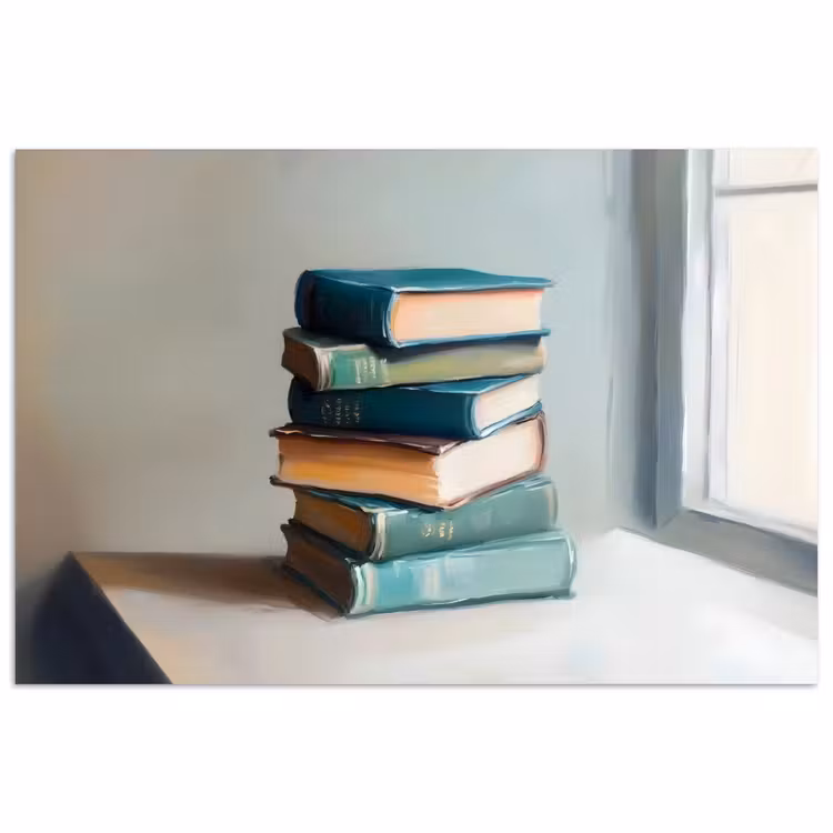 Poster - Stapel - Boeken - Groen - Daglicht — 1