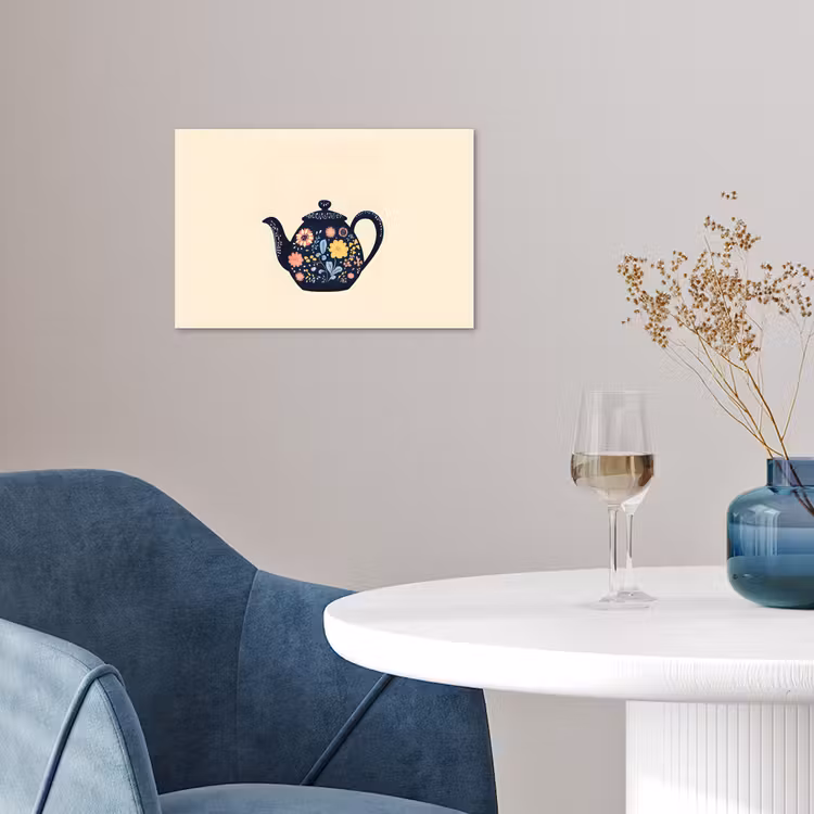 Poster - Theepot - Kleurrijk - Bloemen — 4